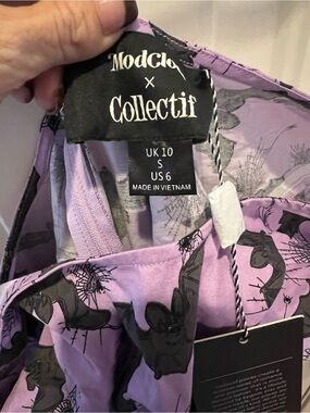 Lavender Bat-Print Dress